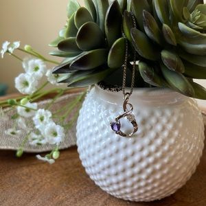 Amethyst & CZ Eternity Necklace